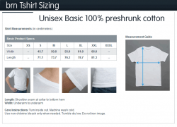 Cotton Basic TShirt Size Chart